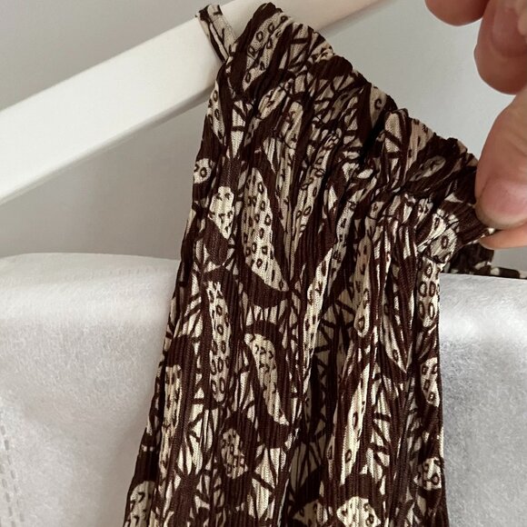 Mango Halter-Neck Midi Dress, brown/cream, S S (4) - Picture 5 of 13